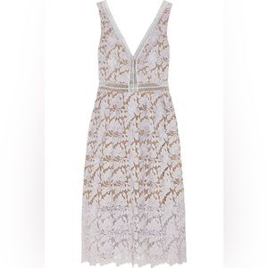 Self Portrait Lilac Guipure Dress with pockets